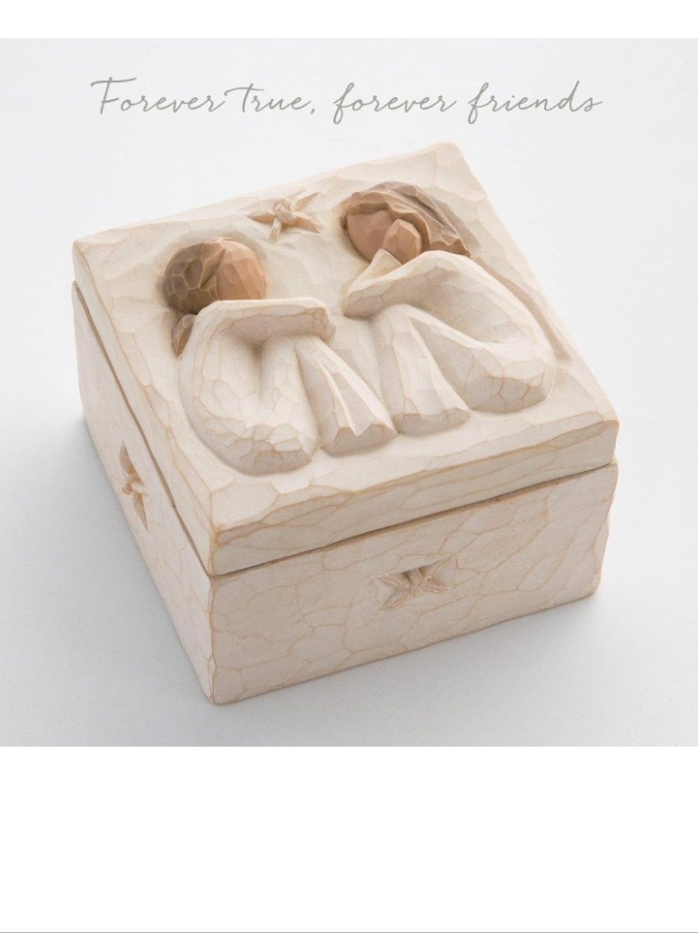 Willow Tree 2003 Cream Keepsake Box with Carved Friends Motif